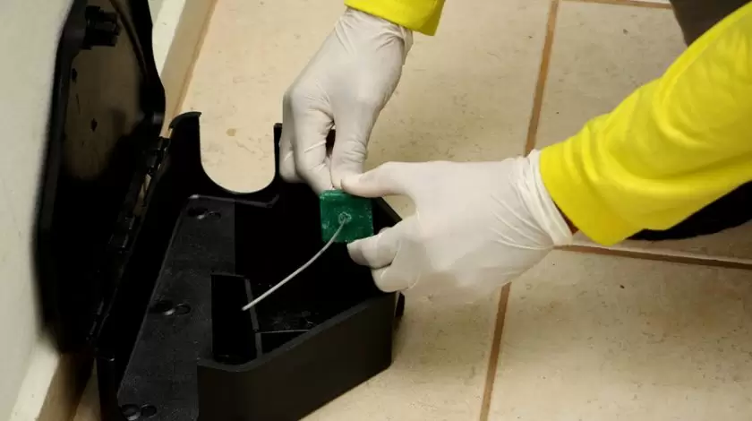 Técnico aplicando tratamento