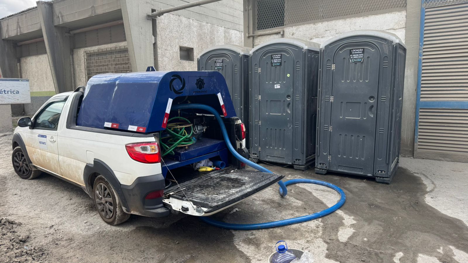 Banheiro químico instalado